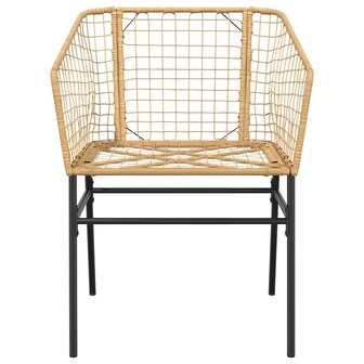 5-delige Tuinset poly rattan glas bruin