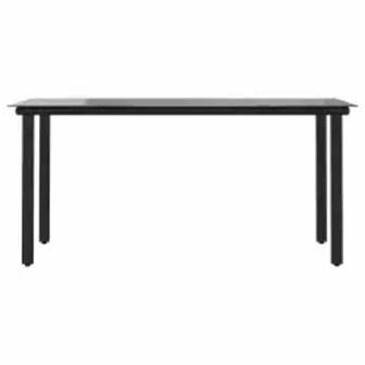 5-delige Tuinset poly rattan glas bruin