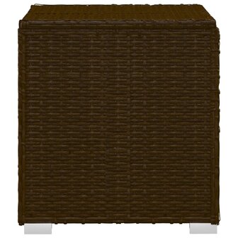 3-delige Ligbeddenset met theetafel poly rattan bruin