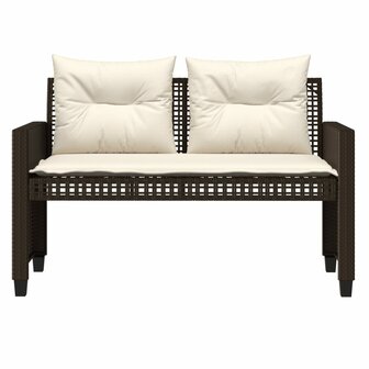 4-delige Loungeset met kussens poly rattan bruin