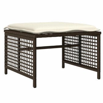 4-delige Loungeset met kussens poly rattan bruin