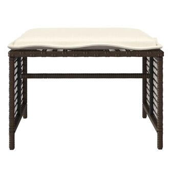 4-delige Loungeset met kussens poly rattan bruin
