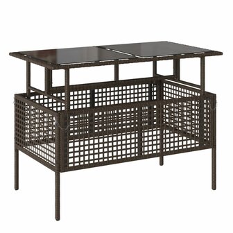 4-delige Loungeset met kussens poly rattan bruin