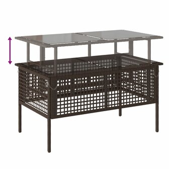 4-delige Loungeset met kussens poly rattan bruin