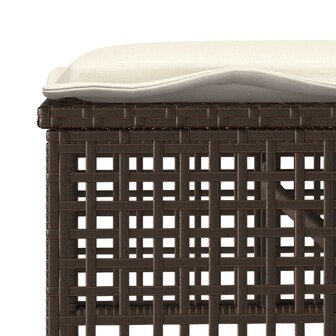 4-delige Loungeset met kussens poly rattan bruin