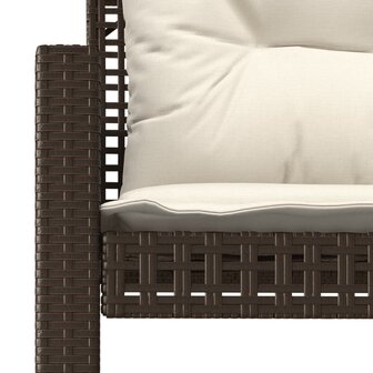 4-delige Loungeset met kussens poly rattan bruin