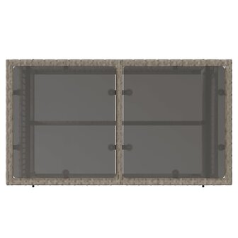 4-delige Loungeset met kussens poly rattan en glas lichtgrijs