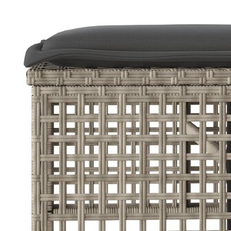 4-delige Loungeset met kussens poly rattan en glas lichtgrijs