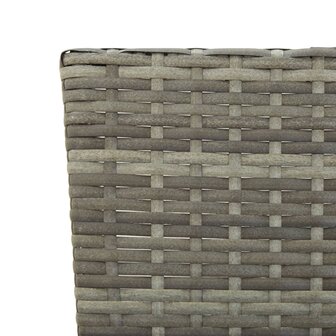 Tuinbankje met kussens 176 cm poly rattan grijs