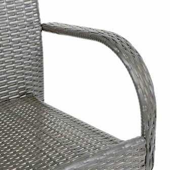 Tuinstoelen stapelbaar 4 st poly rattan grijs