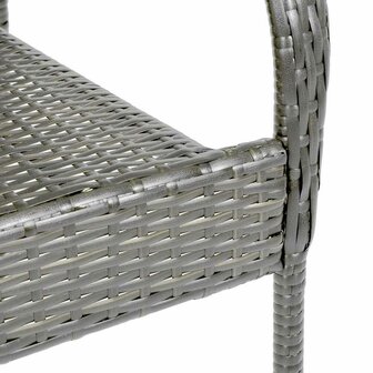 Tuinstoelen stapelbaar 4 st poly rattan grijs