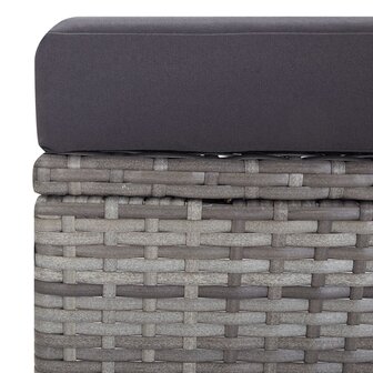 Tuinstoel verstelbaar met kussens poly rattan grijs