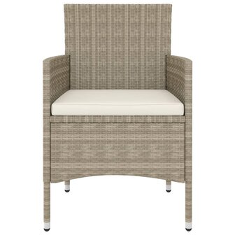 4-delige Tuinstoelen- en voetenbankenset poly rattan beige