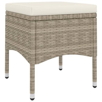 4-delige Tuinstoelen- en voetenbankenset poly rattan beige