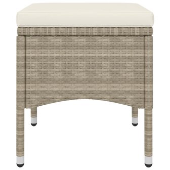 4-delige Tuinstoelen- en voetenbankenset poly rattan beige