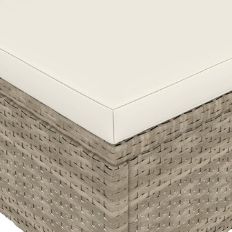 4-delige Tuinstoelen- en voetenbankenset poly rattan beige