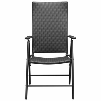 Tuinstoelen 4 st poly rattan zwart