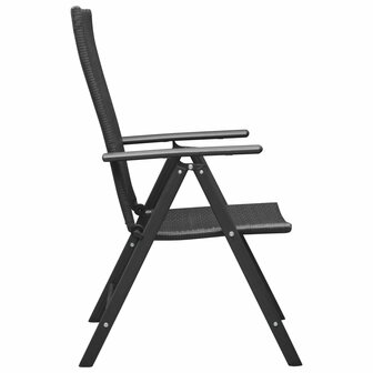 Tuinstoelen 4 st poly rattan zwart
