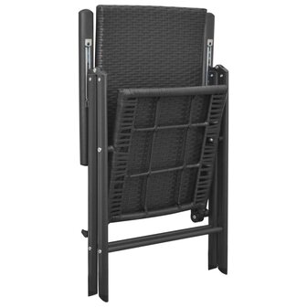 Tuinstoelen 4 st poly rattan zwart