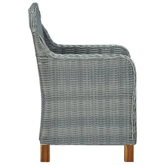 Tuinstoelen 2 st met kussens poly rattan lichtgrijs
