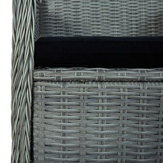 Tuinstoelen 2 st met kussens poly rattan lichtgrijs