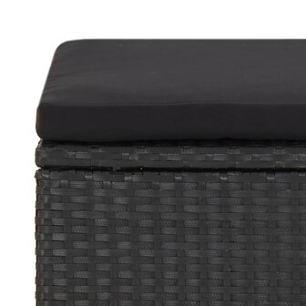 Tuinkrukken 4 st met kussens poly rattan zwart