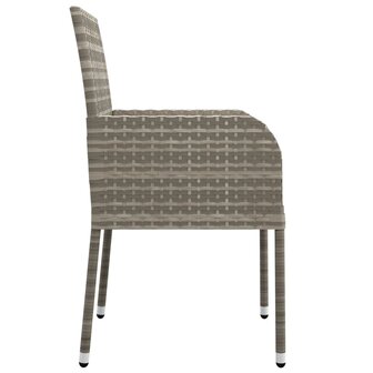 Tuinstoelen 4 st met kussens poly rattan grijs