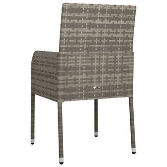 Tuinstoelen 4 st met kussens poly rattan grijs