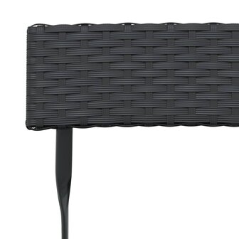 Bistrostoelen 6 st inklapbaar poly rattan en staal zwart