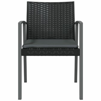 Tuinstoelen 4 st met kussens 56,5x57x83 cm poly rattan zwart