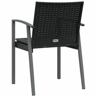Tuinstoelen 4 st met kussens 56,5x57x83 cm poly rattan zwart