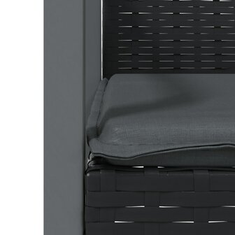 Tuinstoelen 4 st met kussens 56,5x57x83 cm poly rattan zwart