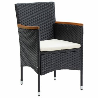 Tuinstoelen 4 st poly rattan zwart