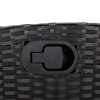 Tuinstoelen 2 st verstelbaar met kussens poly rattan zwart