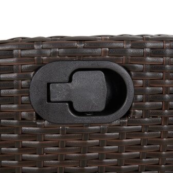 Tuinstoelen 2 st verstelbaar met kussens poly rattan bruin