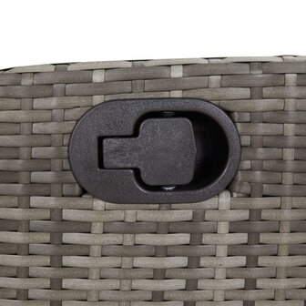Tuinstoelen 2 st verstelbaar met voetensteun poly rattan grijs