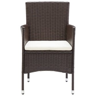 Tuinstoelen 2 st poly rattan bruin