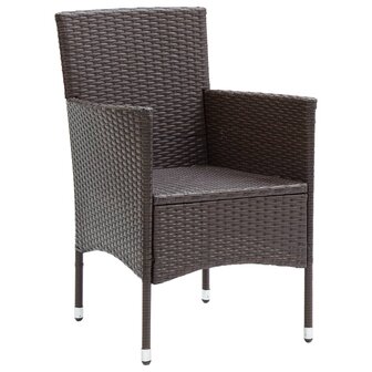Tuinstoelen 2 st poly rattan bruin