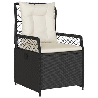 Tuinstoelen 2 st verstelbaar poly rattan zwart
