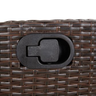 Tuinstoelen 2 st verstelbaar met voetensteun poly rattan bruin