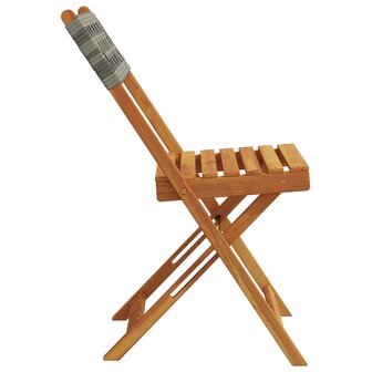 Tuinstoelen 6 st inklapbaar poly rattan en massief hout grijs