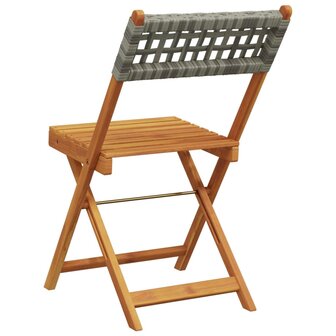 Tuinstoelen 6 st inklapbaar poly rattan en massief hout grijs