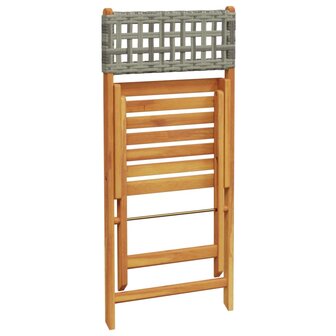 Tuinstoelen 6 st inklapbaar poly rattan en massief hout grijs