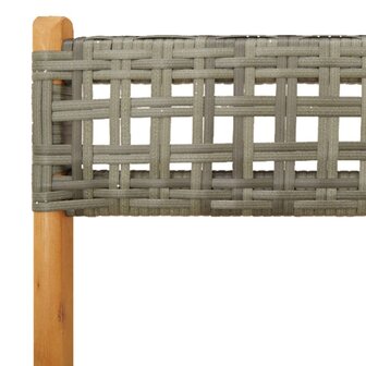 Tuinstoelen 6 st inklapbaar poly rattan en massief hout grijs