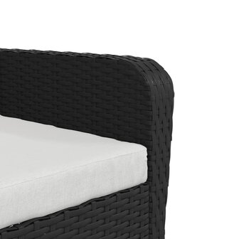 Tuinstoel met voetenbank poly rattan zwart