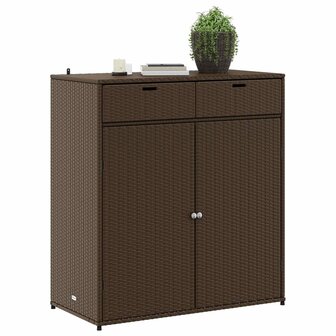 Tuinkast 105x55x113 cm poly rattan bruin