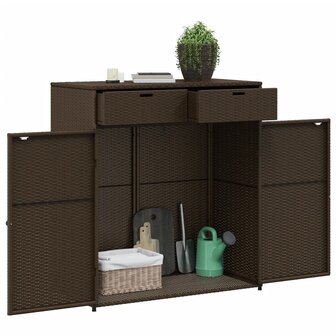 Tuinkast 105x55x113 cm poly rattan bruin