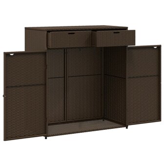 Tuinkast 105x55x113 cm poly rattan bruin