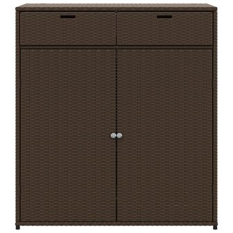 Tuinkast 105x55x113 cm poly rattan bruin