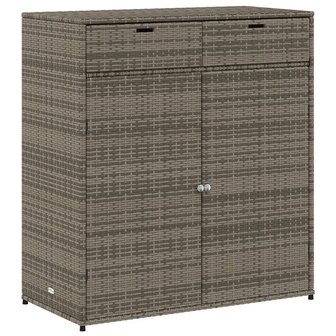 Tuinkast 105x55x113 cm poly rattan grijs